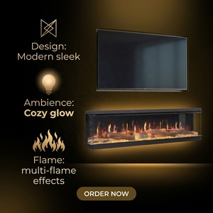Foyer électrique virtuel Wifi 3D de luxe haut de gamme avec télécommande de 65 "avec étincelles et écran LCD combiné USB <span class=keywords><strong>Cheminée</strong></span> électrique - Product Image 5