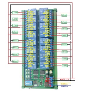 R4D3B16โมดูลรีเลย์โมดูล RTU แบบ RS485กล่องขยาย10A 16CH DC 12V B423 - Product Image 5