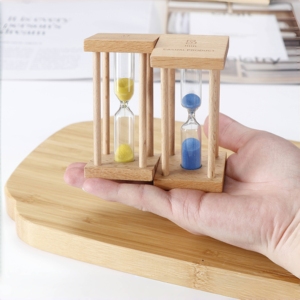 Minuteur sablier personnalisé en bois, portable, 1/3/5 minutes, style Art Déco moderne, fait main, pour mariage, bureau, cadeau d'affaires, sablier à thé - Product Image 5