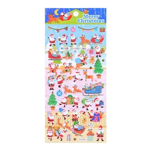 SHANLE Großhandel Cartoon Weihnachten PVC Aufkleber Nette Weihnachts mann Aufkleber Benutzer definierte Frohe Weihnachten Aufkleber für Kinder