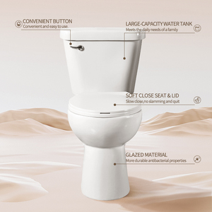 <span class=keywords><strong>WC</strong></span> en céramique, toilettes sur pied en deux parties avec adaptateur <span class=keywords><strong>de</strong></span> <span class=keywords><strong>bride</strong></span> décalée pour raccordement <span class=keywords><strong>de</strong></span> plomberie non standard - Product Image 2