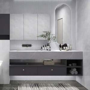 Mueble de Baño de Lujo Ligero, Tocador Personalizado, Muebles de Madera, Lavabo de Baño Personalizado, Mueble Flotante - Product Image 6