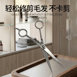 Ciseaux à cheveux en acier inoxydable, cisailles plates professionnelles à long manche pour le toilettage des animaux et l'usage domestique - Product Image 3