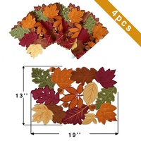Sets de table ronds vintage OWENIE, écologiques, en forme de feuille d'érable, décoration de la maison, broderie ajourée pour table à manger