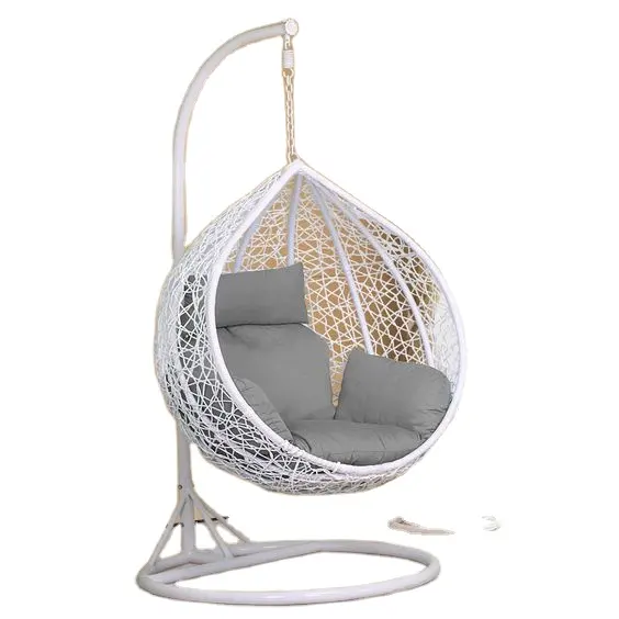 Hänge sessel mit rundem Rahmen Rattan hängen Ei Garten Rattan Schaukel Rattan Schaukel Korb weide Tear Drop Klappstuhl