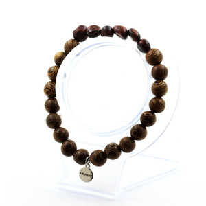 <b>Red</b> Tiger's Eye from Brazil + wood 8 mm beads <b>Bracelet</b>. Made in France - Product Image 1