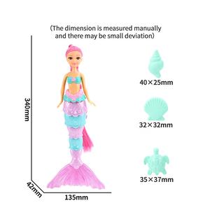 मिनी प्लास्टिक मत्स्यांगना स्विमिंग डॉल खिलौना बेबी मॉडल खिलौना - Product Image 2