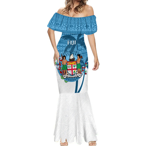 Abito lungo sfalsato aderente modello bandiera nazionale Fiji <span class=keywords><strong>Online</strong></span> Design personalizzato - Product Image 4