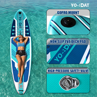 YoBoat 11' und 11'6 Aufblasbares SUP-Board 33/34 Zoll Breites Stabiles Stand-up-Paddleboard für Anfänger