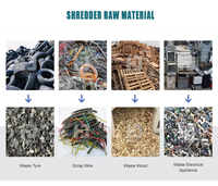 Broyeur industriel double à couple élevé pour la recyclage des déchets métalliques, des tuyaux en plastique, du bois et des pneus, avec démarrage et arrêt automatiques
