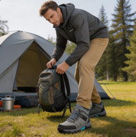 Chaussures de randonnée imperméables pour hommes Riello XFJ-99255 en cuir de vachette suédé, taille 12, semelle intermédiaire EVA, confort, extérieur, toutes saisons