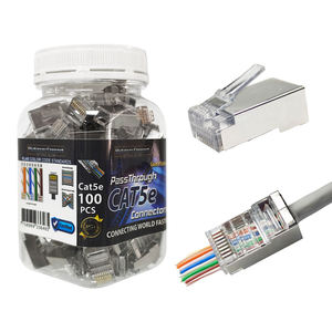 Connecteur RJ45 Traversant Blindé 8 Broches 8P8C pour Câble Ethernet STP Réseau Cat 5 Cat6 - Product Image 1