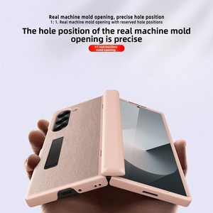 เคสขายดีที่เหมาะสำหรับ Samsung ZFold6/ เคสแบบเต็มตัวลดราคา 50% พร้อมขาตั้งและผิวสัมผัสลายหนังลิ้นจี่ - Product Image 4