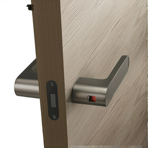 Poignée de porte moderne en alliage de zinc noir pour chambre à coucher, porte intérieure en bois, marché européen - Product Image 2