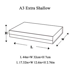Boîte cadeau personnalisée A3, boîtes blanches extra peu profondes avec ruban - Product Image 2