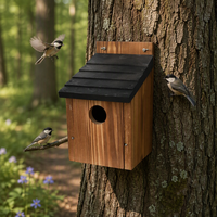 Cage à oiseaux en bois de cèdre pour perroquets et oiseaux - Durable, légère, écologique, pour usage extérieur, avec finition brûlée