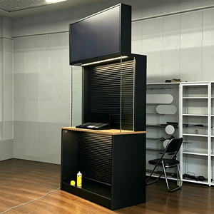 Étagère de présentation pour magasin, boîte à lumière LED, robuste, de haute qualité, moderne, en bois et métal, sur pied, pour magasin de cosmétiques, salle <span class=keywords><strong>d</strong></span>'exposition, boutique - Product Image 2