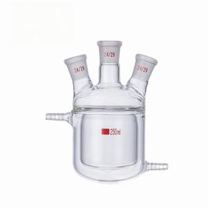 مفاعل زجاجي مزدوج الجدار بثلاثة أذرع قابل للتخصيص، وعاء تفاعل زجاجي للمختبرات بوصلة 24/29 - Product Image 1