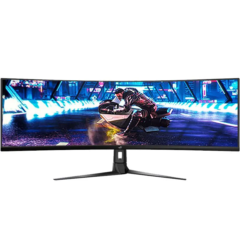 Lean para frente e ângulo traseiro, tela larga oled de 49 polegadas 4k monitor de jogos de negociação 144hz com curvatura de 1800