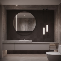 Meuble-lavabo mural de luxe, moderne et élégant, de designer italien pour hôtel, villa et appartement