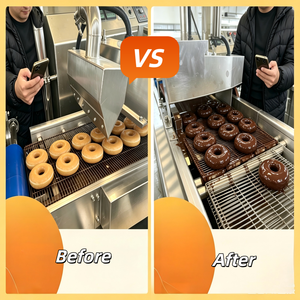 Machine à enrober le <span class=keywords><strong>chocolat</strong></span> automatique haute performance pour le processus d'enrobage du <span class=keywords><strong>pain</strong></span> et des beignets - Product Image 6