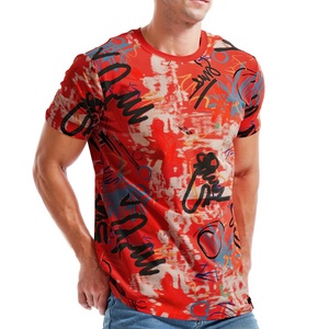 Custom Distressed Graphic Knitted Cotton Tee <b>Men's</b> Heavyweight Vintage Street Style Quick Dry Breathable 2024 Trending - Product Image 1