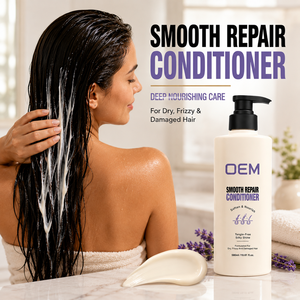 Après-shampoing réparateur lissant OEM ODM, sans nœuds, brillance soyeuse, soin profond pour cheveux secs, crépus et abîmés - Product Image 1