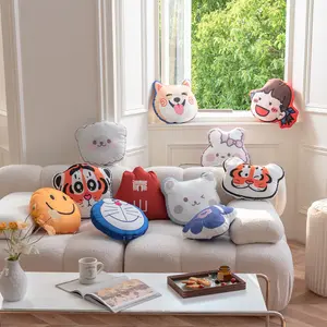 Home Decor Couch Creative Soft Cute Oem Custom Irregular Shape Children Plush Cartoon Pillow With Zipper Sofa