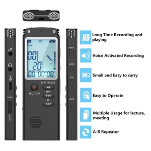 Grabadora de voz Digital T60 de 32GB, dictáfono con reducción de ruido HD de 1536Kbps, reproductor MP3 portátil, Mini grabadora de sonido para reuniones - Product Image 4