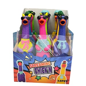 Juguetes Novedosos y Divertidos en Oferta, Pollo Gritón de 30 cm, Vinilo Ecológico, Juguetes de Compresión Multicolores, Diversión para Niños - Product Image 1