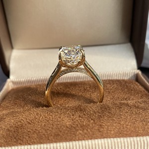 Anillo de Compromiso de Oro Sólido de 14K/18K con Diamante Ovalado Cultivado en Laboratorio con Certificación IGI, HPHT, CVD, VVS1, 1CT, 3CT, 5CT, para Mujer - Product Image 6