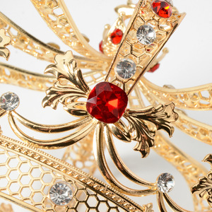 Tiara de Cristal Barroco Redonda Completa al por Mayor, Corona de Rey de Lujo para Hombre, para Fiestas, Cumpleaños, <span class=keywords><strong>en</strong></span> Venta - Product Image 4
