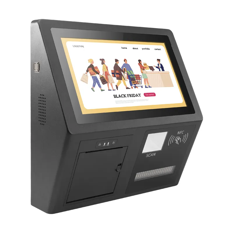 Mesin pembayaran pesanan 11.6 inci, layar sentuh Desktop kartu Pos mesin pembayaran Pos Tablet bisnis Pos Restoran