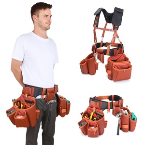 Trousse à outils rembourrée et réglable pour électriciens, ceinture à outils avec bretelles, <span class=keywords><strong>sac</strong></span> d'organisation d'outils - Product Image 6