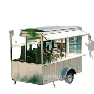 Kiosque à café mobile en bois, stand extérieur avec auvent pour utilisation en parc - Product Image 5