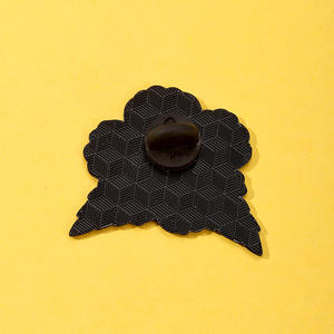 Broche de metal esmaltado con flor de amapola roja y hojas verdes, al por mayor - Product Image 3