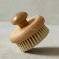 Brosse de douche exfoliante ovale en bois, simple, douce et rigide, avec poils naturels de sanglier et de nylon, réutilisable, pour un nettoyage en profondeur et un massage du dos