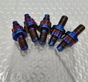 Kit d'écrous hexagonaux ou à <span class=keywords><strong>12</strong></span> points en titane M6 M8/10x1.25mm, boulons de collecteur d'échappement, écrous et rondelles - Product Image 2