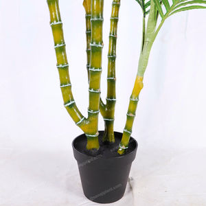 Nouveau palmier en <span class=keywords><strong>bambou</strong></span> <span class=keywords><strong>artificiel</strong></span> avec pour jardin décor à la maison tronc en plastique arbre grandes feuilles couleur verte 160cm plantes simulées - Product Image 6