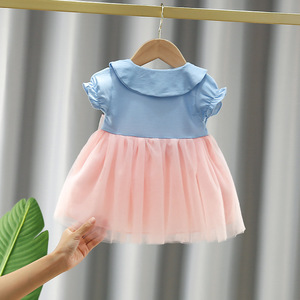 Lässige Kurzarm-Sommerkleider für Kleinkinder und Mädchen, Festliche Kleidersets mit Schleifendekoration aus Chiffon für Kinder - Product Image 4
