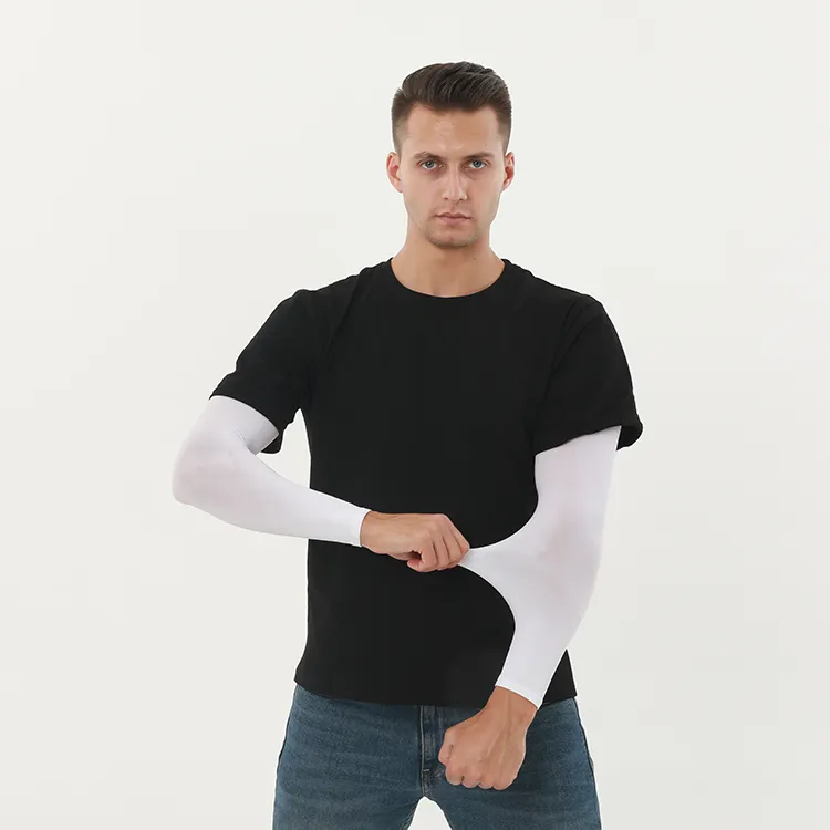 Tùy Chỉnh Logo Làm Mát Thể Thao Mặc Breathable UV Bảo Vệ 50 + Tập Thể Dục Giảm Béo Khuỷu Tay Arm Sleeves Cho Unisex