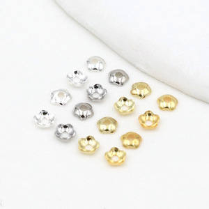 4mm plum blossom shaped flower <b>holder</b>, 14k gold flower <b>holder</b>, small pearl flower <b>hat</b> base <b>holder</b>, DIY pearl <b>holder</b>, jewelry - Product Image 1