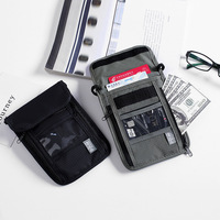 Dompet Paspor Anti Maling RFID Unai, Tahan Air, Bahan Nilon, Modis, Portabel, Ringan, Semua Musim, Tas Selempang Leher untuk Perjalanan