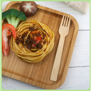 Juego de cuchillo, tenedor y cuchara de bambú, cubiertos desechables para acampar, suministros de cocina ligeros, biodegradables y ecológicos - Product Image 5