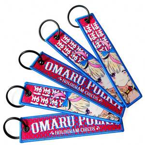 Porte-clés en tissu à motifs de dessins animés, étiquette de bagage, porte-clés brodé anime, porte-clés à impression par sublimation, étiquette de bagage jet tag - Product Image 6