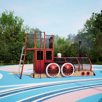 Structures de jeux extérieures pour enfants sur le thème du train avec échelles d'escalade, équipements de jeux extérieurs pour enfants