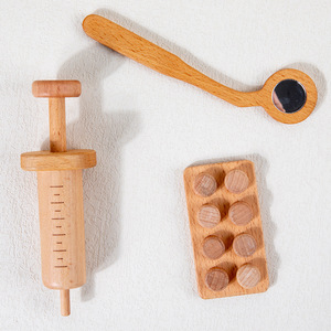 Montessori-Boîte à <span class=keywords><strong>outils</strong></span> <span class=keywords><strong>en</strong></span> <span class=keywords><strong>bois</strong></span> pour enfant, jouets éducatifs précoces, bricolage, maquillage, sac docteur - Product Image 4