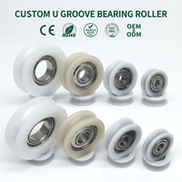 Polea de Plástico U608ZZ con Ranura en U, Rueda Guía de Rodillo y Rodamiento de Bolas de 8x40x10mm 8x30x10mm, Rodamiento de Rodillos Recubierto de Nailon POM PA