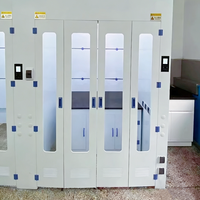 Hotte à fumées en polypropylène sur mesure pour laboratoire, type walk-in, avec conduit de ventilation en PP