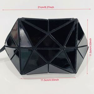 BSCI Factory <b>Black</b> <b>Mini</b> Geometric Cosmetic <b>Bags</b> Foldable Toiletry <b>Bag</b> Custom fashion <b>Bag</b> - Product Image 2